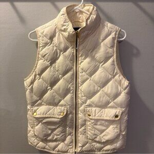 J. Crew Ivory Quilted Vest